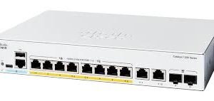Cisco Catalyst 1200-8P-E-2G Smart Switch, 8 Port GE, PoE, Ext PS, 2x1GE Combo, Limited Lifetime Protection