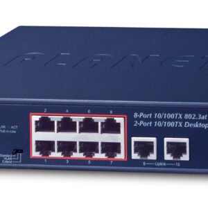 PLANET FSD-1008HP network switch Unmanaged Fast Ethernet (10/100) Power over Ethernet (PoE) 1U Blue