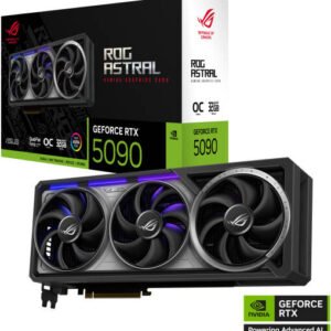 ASUS ROG Astral GeForce RTX 5090 OC Edition Graphics Card, 32GB GDDR7 512-Bit Memory, 2580 MHz Boost Clock, 21760 CUDA Cores, PCI Express 5.0 | 90YV0LW0-M0NA00