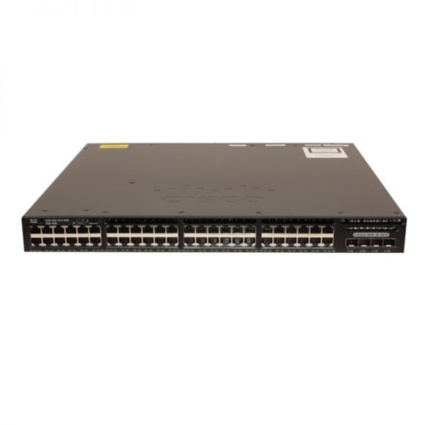 Cisco Catalyst 3650-48TS-L Network Switch, 48 Gigabit Ethernet (GbE) Ports, four 1 G Uplinks, 250WAC Power Supply, 1 RU