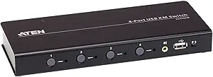 ATEN CS724KM 4 Port USB KM Switch (Cables Included) Boundless Switching Support Extended Desktops 4 Monitors per pc up to 8 pc Daisy Chained