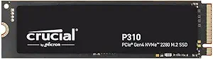 Crucial P310 2TB SSD, PCIe Gen4 NVMe M.2 2280, Up to 7,100MB/s, for Laptop, Desktop (PC), & Handheld Gaming Consoles, Includes Acronis Data Recovery Software, Solid State Drive - CT2000P310SSD801
