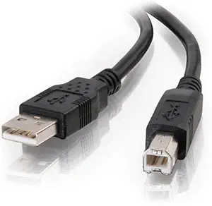 C2G USB Cable, USB 2.0 Cable, USB A to B Cable, 9.84 Feet (3 Meters), Black, Cables to Go 28103