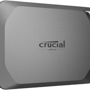 Crucial X9 Pro 2TB Portable SSD, Up to 1050MB/s Read & Write, 3.2 USB-C, External Solid State Drive, Durable Storage for PC & Mac, for Content Creators & Videogaphers, Silver - ‎CT2000X9PROSSD902