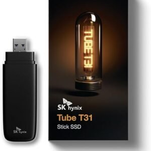 SK hynix Tube T31 1TB Stick Type SSD with DRAM | up to 1000MB/s | 10 Gbps | USB-A 3.2 Gen2 | External Solid State Flash Drive Compatible with PS4, PS5, Xbox, Window PC & Mac