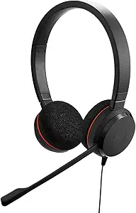 Jabra Evolve 20 SE Wired Dual-Ear Headset with Microphone for Work, USB-A and USB-C Wired Headphones, Microsoft Teams Certified, On-Ear Comfort, Connects to Laptops, iPhone & Android Devices