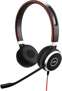 Jabra Evolve 40 Professional Wired Headset, Stereo, UC-Optimized – Telephone Headset for Greater Productivity, Superior Sound for Calls and Music, 3.5mm Jack/USB Connection, All-Day Comfort Design