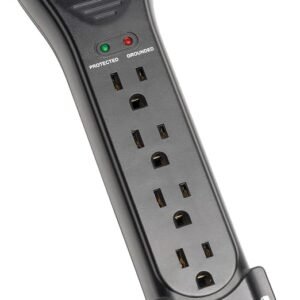 Tripp Lite SUPER7B 7 Outlet Surge Protector Power Strip, 7ft Cord, Right Angle Plug, 2160 Joules, Black, & Dollar 75,000 Insurance