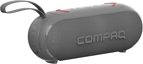 Compaq 10W Bluetooth Speaker – Portable Speaker with Bluetooth 5.0, IPX6 Waterproof, Uninterrupted Playtime, LED – Power and Performance for Indoor and Outdoor