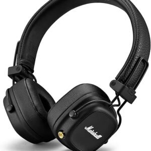 Marshall Major IV Bluetooth Headphones - Foldable Wireless Headphones Bluetooth With 80 Hours of Playtime - Black