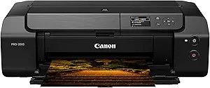 Canon PIXMA PRO-200S Professional 13" Wireless Inkjet Photo Printer with 3.0" Color LCD Monitor, 8-Color Dye-Based Ink, Black