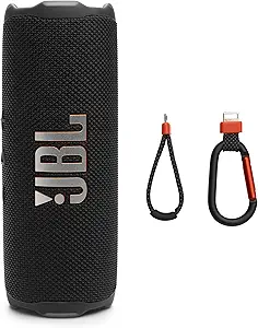 JBL Flip 7 - Portable Waterproof and Drop-Proof Speaker, Bold Pro Sound with AI Sound Boost, 16Hrs of Playtime, and PushLock System with Interchangeable Accessories (Black)