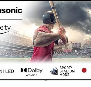 Panasonic W95 Series 75-inch Mini LED 4K Ultra HD Smart Fire TV, Sport Stadium Mode, ATSC3.0, Dolby Vision IQ, Dolby Atmos, HDR10+ Adaptive, Press and Ask Alexa, 144Hz, Wall-mountable - 75W95AP