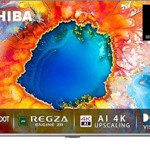 Toshiba 50 inch Native 60Hz VRR QLED Smart TV C450M -Quantom Dot Colour, AI 4K Upscaling, Anti-tip Clip, REGZA Power Audio, Game Mode, Sports Mode, Ultimate Motion, Dolby Vision Atmos (2024 Model)