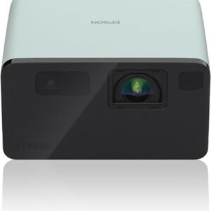 Epson EF-21 Mini Smart Laser Projector, Full HD, 1000 Lumens, 150 Inch Display with HDR, Google TV, Dolby Atmos Sound, Gaming & Home Cinema – Green