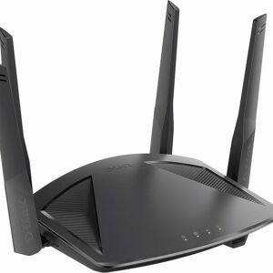 D-Link DIR-X1860 EXO AX1800 Wi-Fi 6 Router with Gigabit Ethernet Ports, MU-MIMO, Band Steering, 1024 QAM, OFDMA, Firewall, Parental Controls and Speedtest. Works with Alexa/Gooogle Assistant, Black