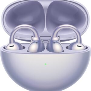 FreeClip Wireless Earphones, Bluetooth Earbuds, Futuristic Aesthetic Design, Feather-Like Wearing, Open-Ear Listening, Long Battery Life, iOS And Android Purple