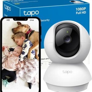 TP-Link Tapo Pan/Tilt Smart Security Camera, Indoor CCTV, 360 Rotational Views, Works with Alexa&Google Home, No Hub Required, 1080p, 2-Way Audio, Night Vision, SD Storage, Device Sharing (TC70)