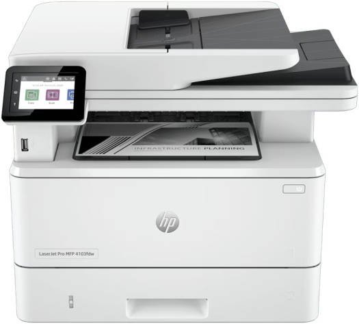 HP LaserJet Pro MFP 4103fdw Printer, 2.7" Color Touchscreen Display, Up to 50ppm Print Speed, Up to 42cpm Copy Speed, 50 Sheets ADF Capacity, White